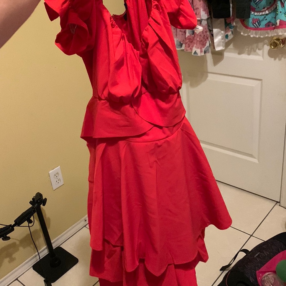 Romper dress with ruffle layers